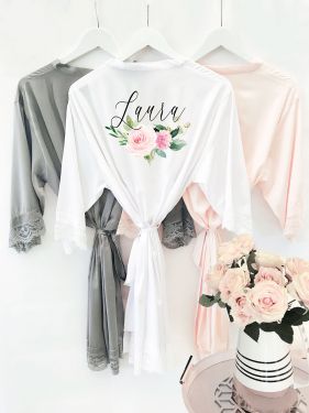 Personalized Floral Robe