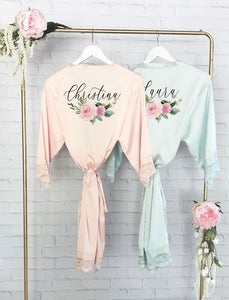 Personalized Floral Robe