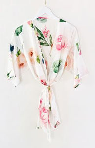 Spring Rose Satin Robe